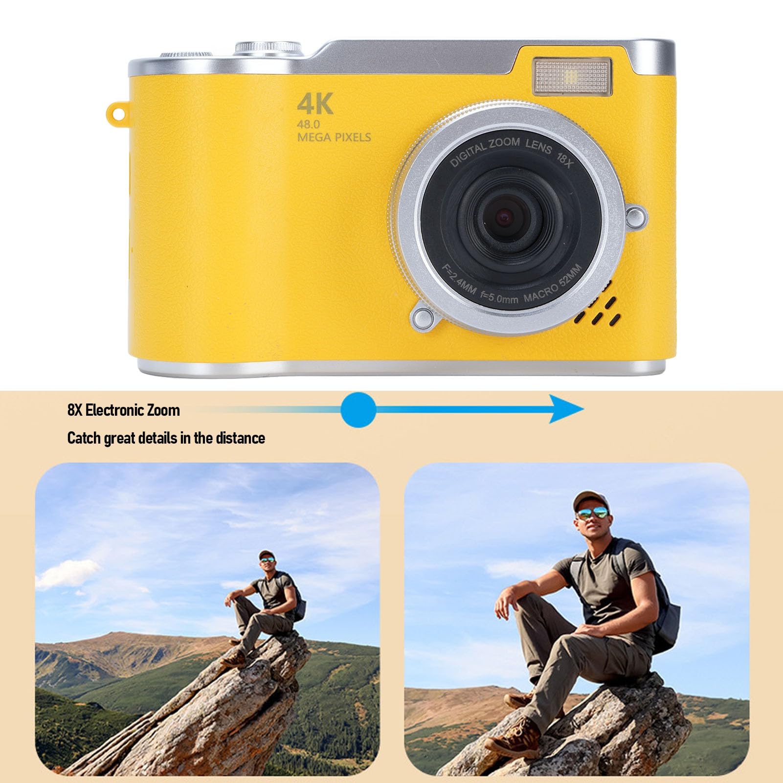 4Kコンパクトカメラ イエロー Kodak Mini Shot 2 RETRO イエロー｜KODAK（コダック）インスタント